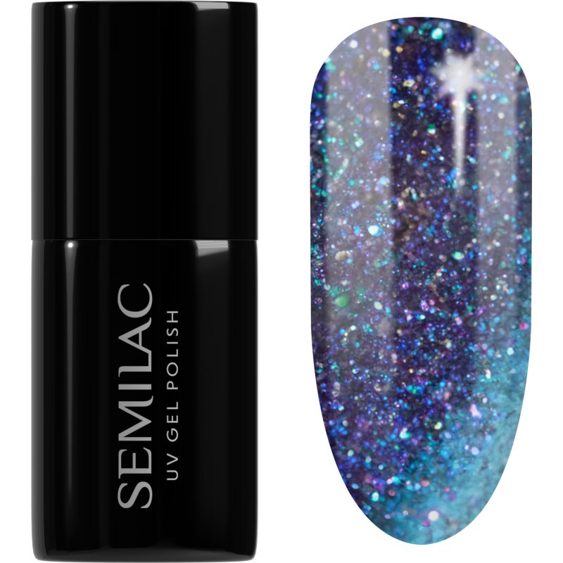 Semilac UV Hybrid Galaxy Flash unghii cu gel folosind UV / lampă cu LED culoare 826 Virtual Blue 7 ml