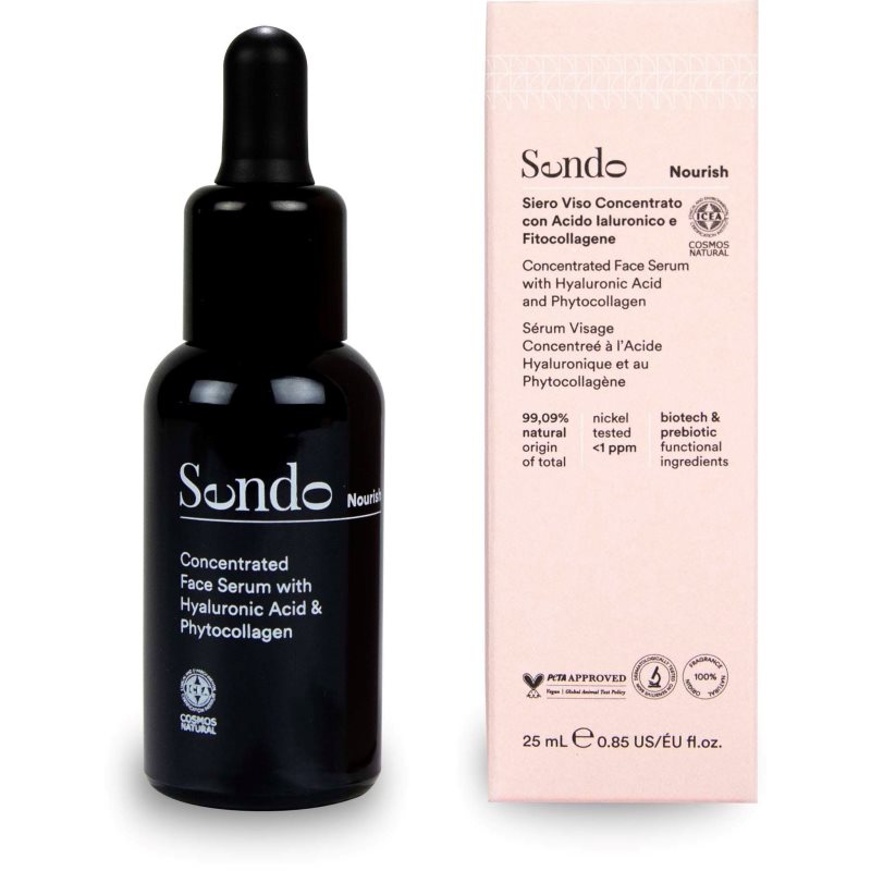Sendo Nourish Concentrated Face Serum with Hyaluronic Acid &amp; Phytocollagen concentrat cu acid hialuronic și fitocolagen 25 ml