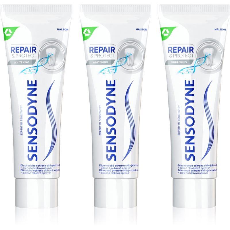 Sensodyne Repair & Protect Whitening pasta de dinti pentru albire pentru dinti sensibili 3x75 ml