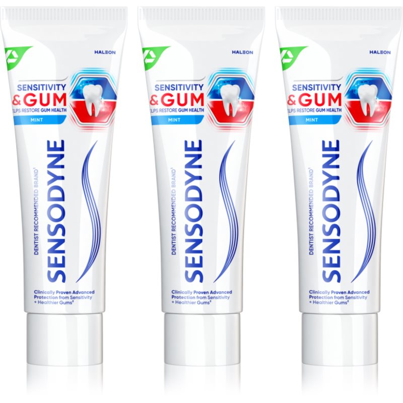 Sensodyne Sensitivity &amp; Gum pasta de dinti pentru dinti sensibili Mint 3x75 ml