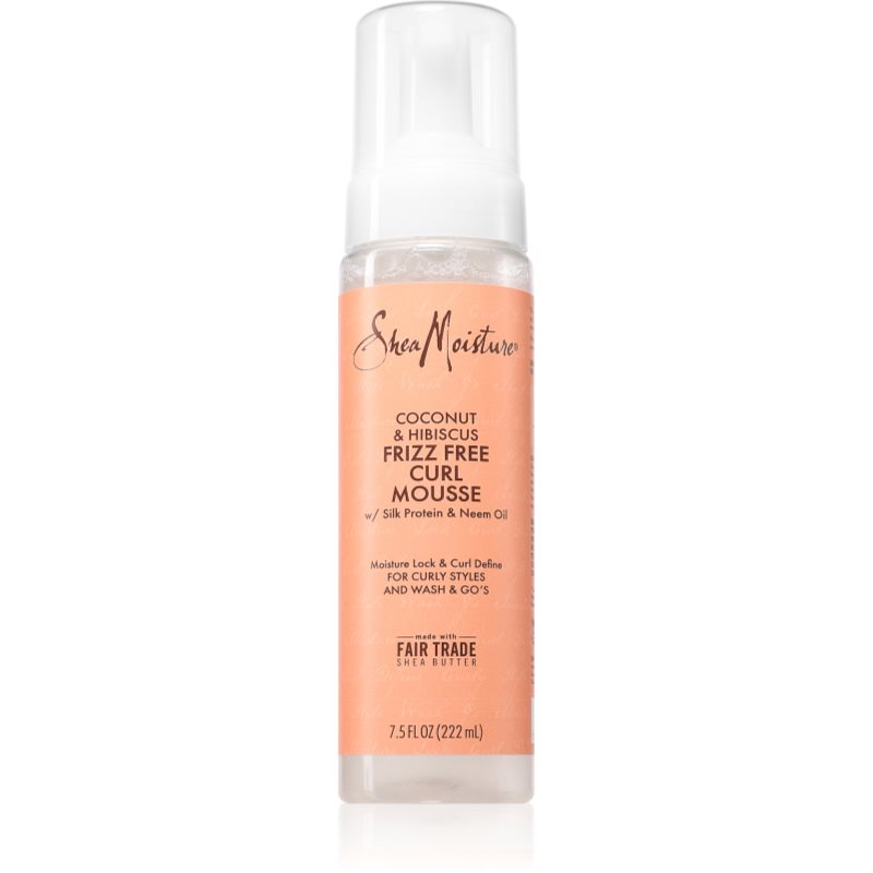 Shea Moisture Coconut & Hibiscus Frizz Free Curl Mousse spumă de styling pentru păr creț 222 ml Shea Moisture Coconut & Hibiscus Frizz Free Curl Mousse spumă de styling pentru păr creț 222 ml