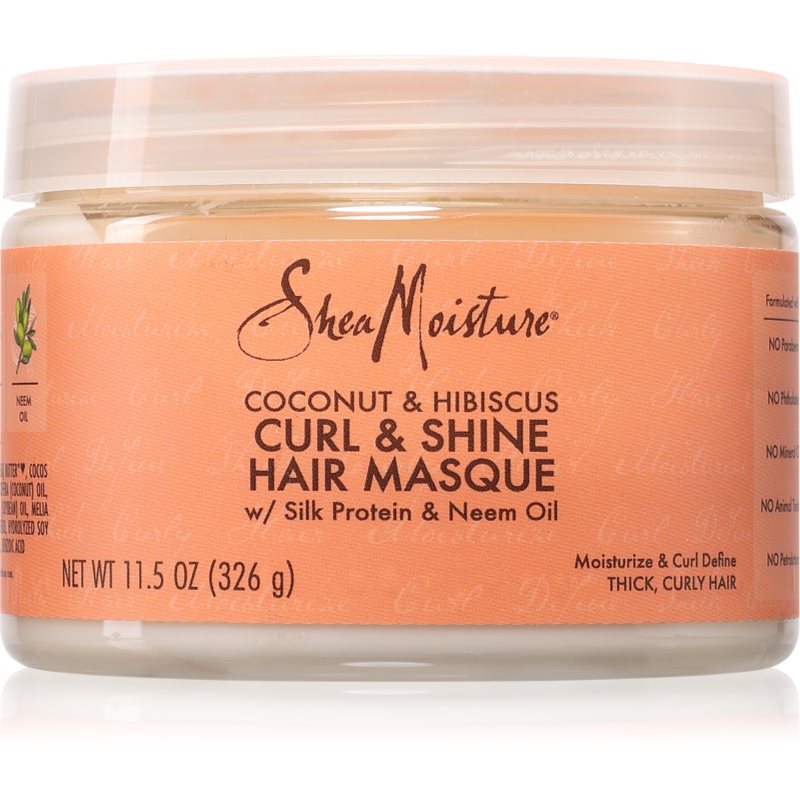 Shea Moisture Coconut & Hibiscus Curl & Shine masca tratament intensiv pentru păr creț 326 g