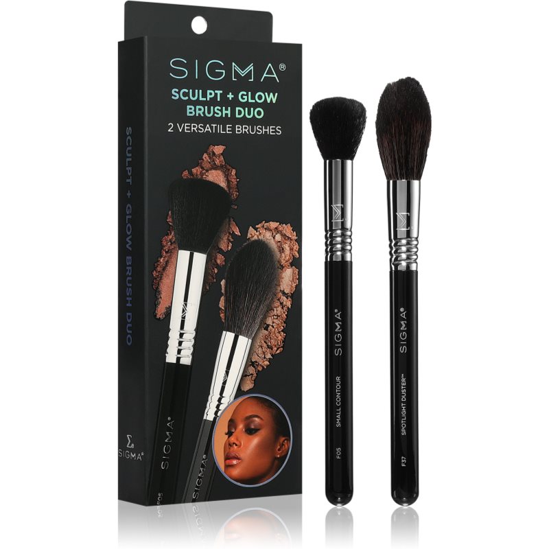 Sigma Beauty Brush Duo Beauty Sculpt + Glow set perii machiaj (pentru look perfect)