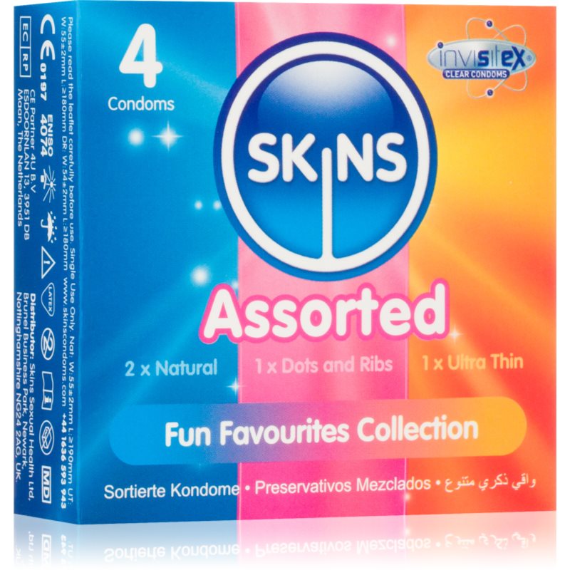 Skins Assorted prezervative amestec Vanilla 4 buc