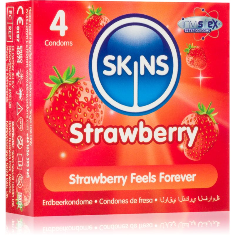 Skins Strawberry prezervative 4 buc