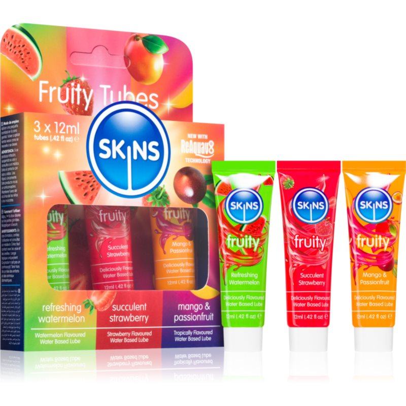 Skins Fruity Sampler Tubes set de geluri lubrifiante