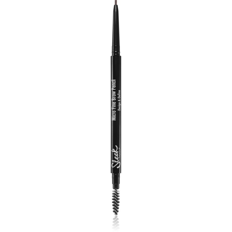 Sleek Micro-Fine Brow Pencil creion pentru sprâncene rezistent la apă cu pensula culoare Dark Brown 6,3 g