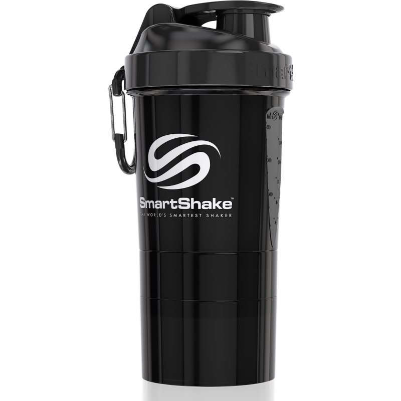 Smartshake Original2GO shaker pentru sport + rezervor culoare Gun Smoke Black 600 ml
