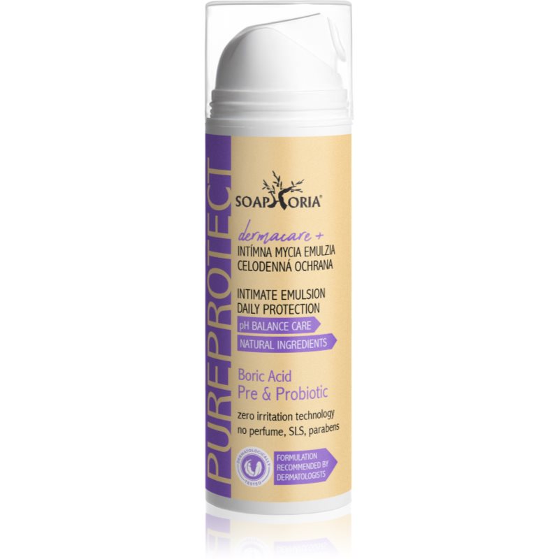 Soaphoria Dermacare+ Pureprotect emulsie pentru igiena intima 150 ml Soaphoria Dermacare+ Pureprotect emulsie pentru igiena intima 150 ml