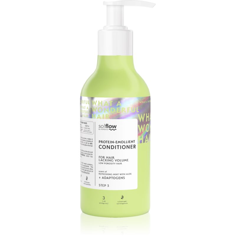 so!flow Low Porosity Hair Protein-Emollient Conditioner balsam pentru par fara volum 400 ml