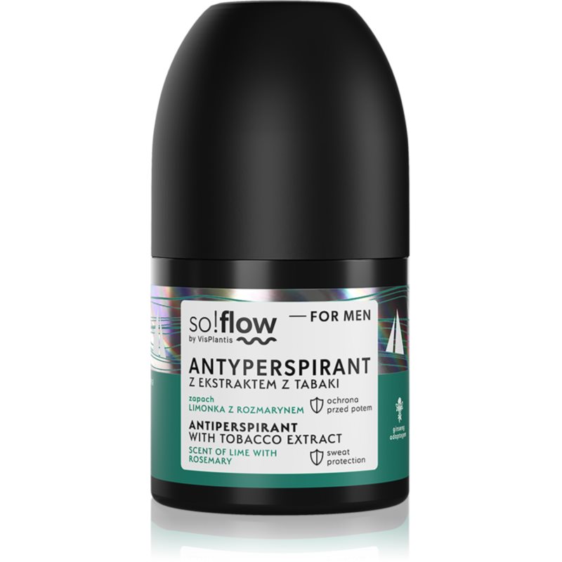 so!flow Men Antiperspirant antiperspirant roll-on pentru barbati Tobacco extract scent of Lime with Rosemary 50 ml