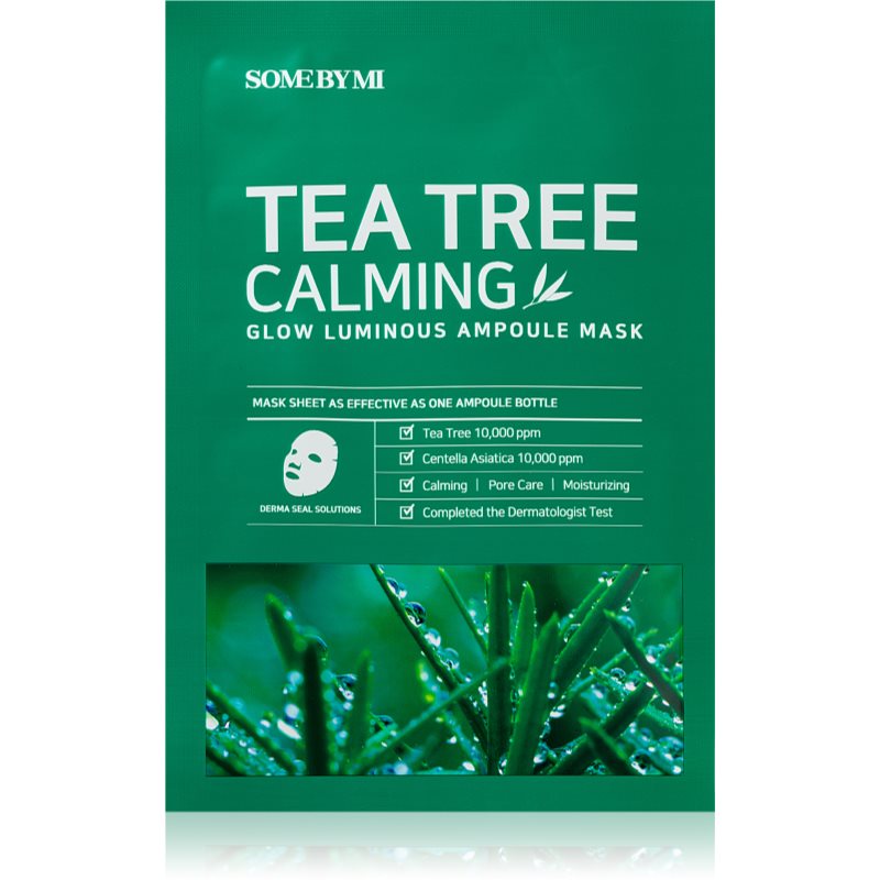 Some By Mi Glow Luminous Tea Tree Calming mască textilă calmantă pentru pielea problematica 25 g