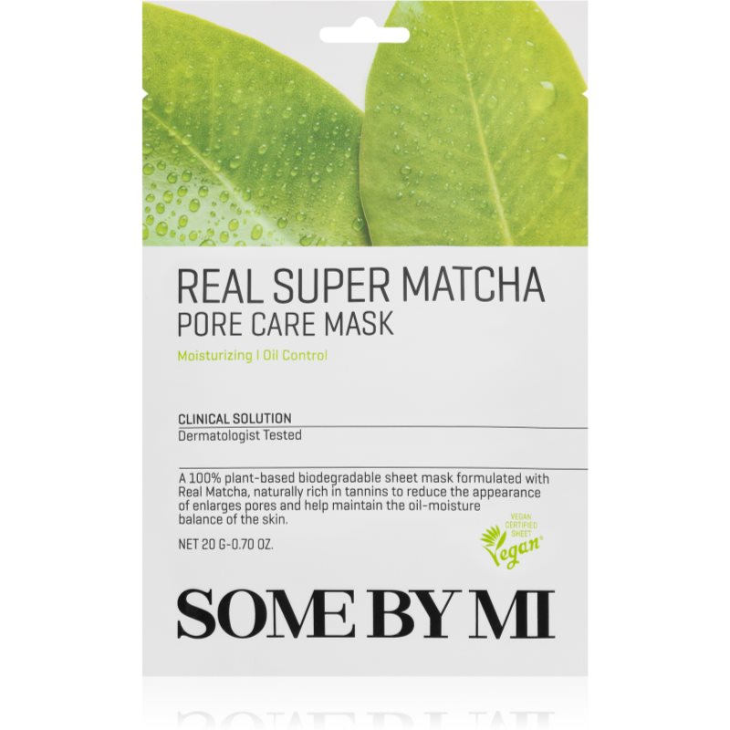 Some By Mi Clinical Solution Super Matcha Pore Care Mask mască textilă de îngrijire pentru a improspata porii si pielea cu aspect obosit 20 g