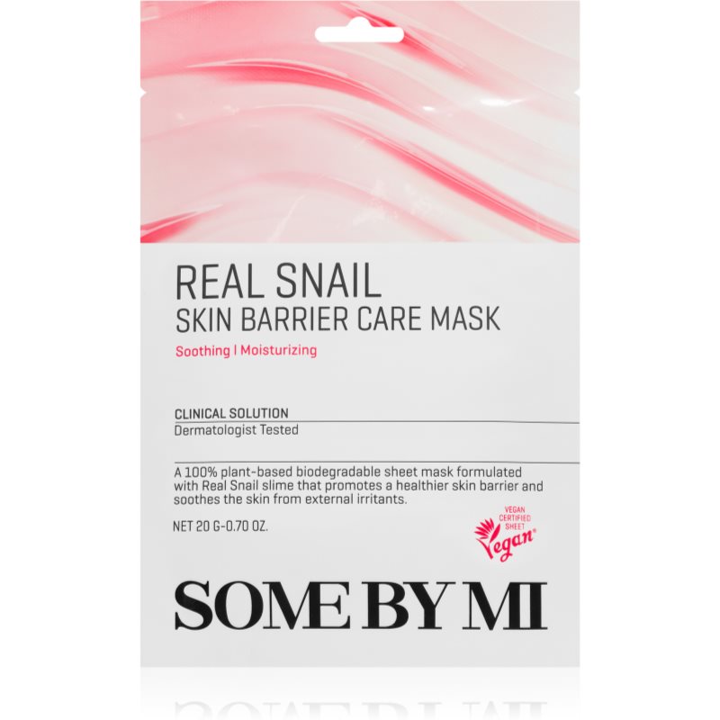 Some By Mi Clinical Solution Snail Skin Barrier Care Mask mască textilă fortifiantă pentru regenerarea și reînnoirea pielii 20 g