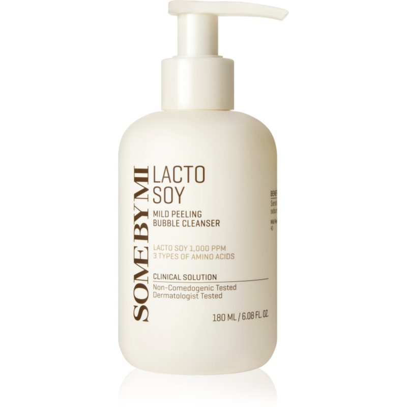 Some By Mi Lacto Soy Mild Bubble Peeling Cleanser curatare usoara dupa exfoliere pentru piele sensibilă 180 ml