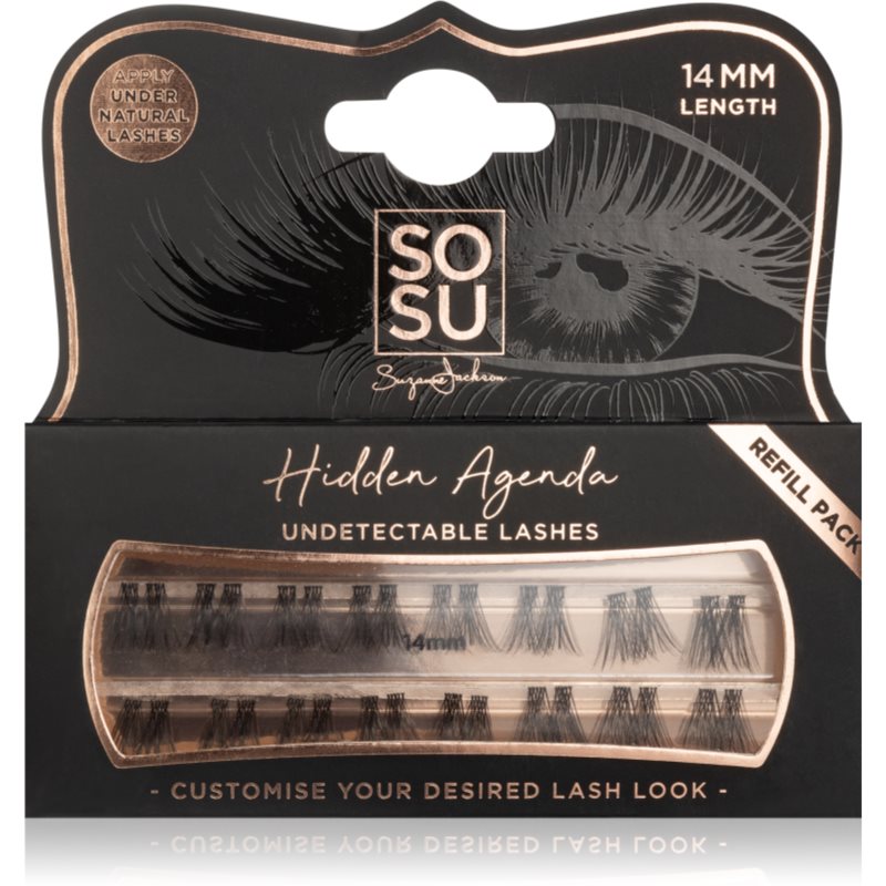 SOSU Cosmetics Hidden Agenda Undetectable Lashes pachet cu gene fără noduri autoadezive 14 mm