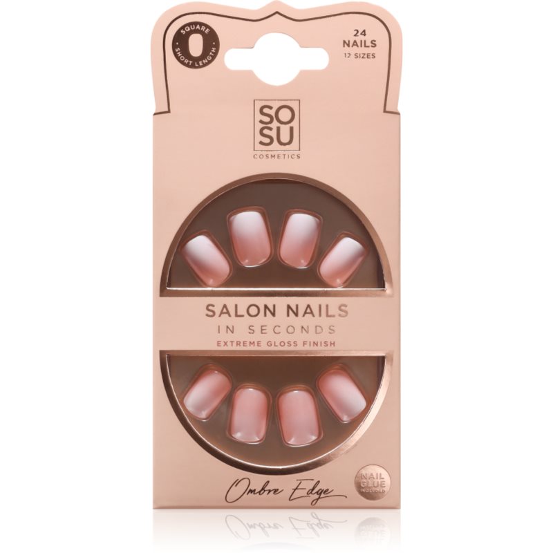 SOSU Cosmetics Salon Nails unghii artificiale culoare Ombre Edge 24 buc