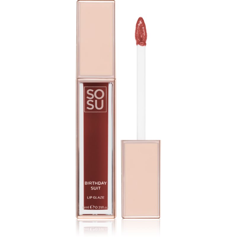 SOSU Cosmetics Satin Lip Glaze lip gloss hidratant culoare Birthday Suit 6 ml