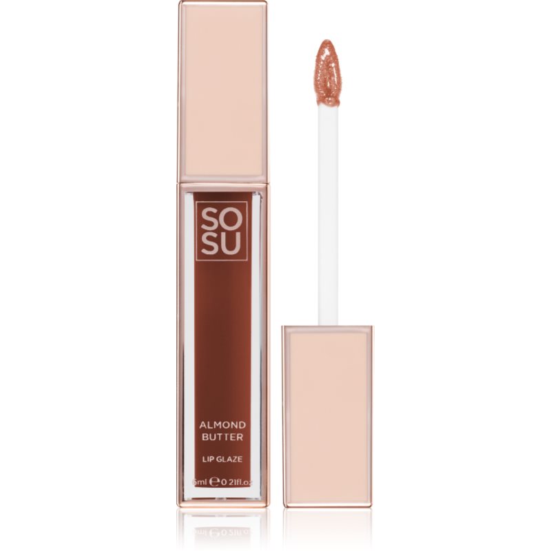 SOSU Cosmetics Satin Lip Glaze lip gloss hidratant culoare Almond Butter 6 ml