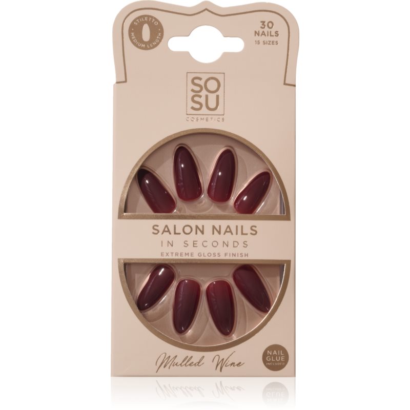 SOSU Cosmetics Salon Nails unghii artificiale culoare Mulled Wine 30 buc