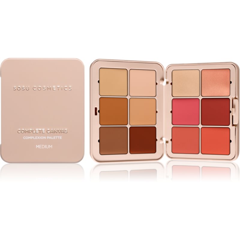 SOSU Cosmetics Complete Canvas Complexion Palette paleta pentru fata multifunctionala faciale culoare Medium 26.4 g