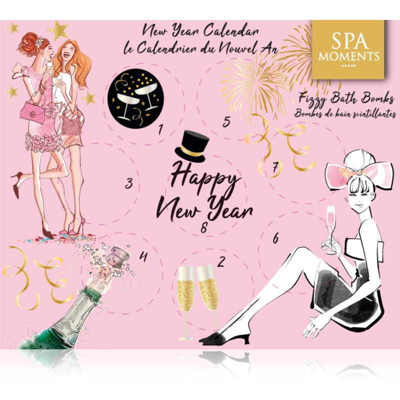 Spa Moments Happy New Year Sparkling Bath Bombs Abzählkalender bis zu Neujahr