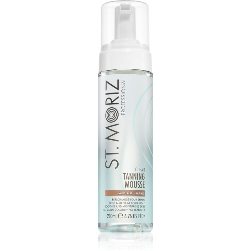 St. Moriz Tanning Mousse Clear produs bronzare translucid tip Medium - Dark 200 ml