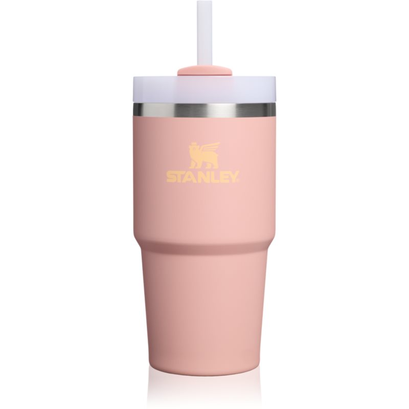 Stanley Quencher H2.O FlowState™ Tumbler pahar din oțel inoxidabil cu pai mic Peach Rose 590 ml