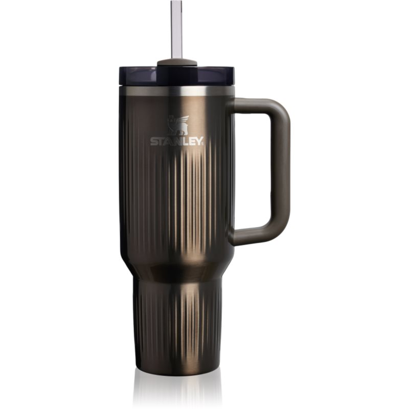 Stanley Quencher H2.O FlowState™ Fluted Tumbler pahar din oțel inoxidabil cu pai mare Gunmetal Shine 1180 ml