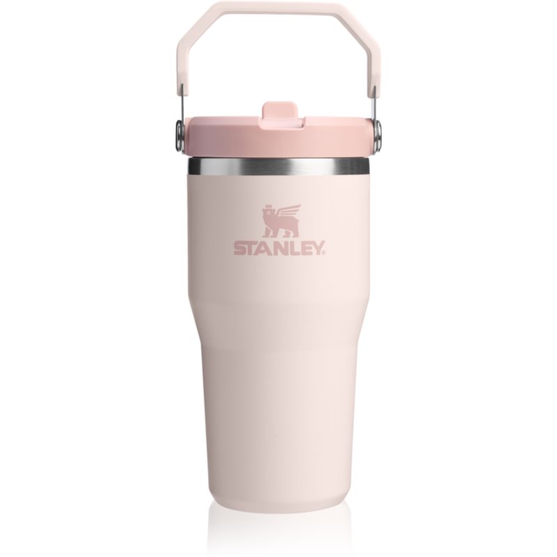 Stanley IceFlow™ Flip Straw Tumbler sticlă inoxidabilă pentru apă Rose Quartz 600 ml
