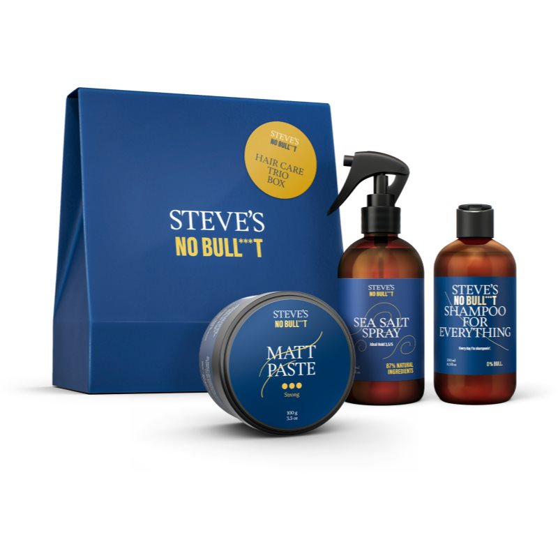 Steve\'s No Bull***t Hair Care Trio Box set cadou pentru păr pentru bărbați