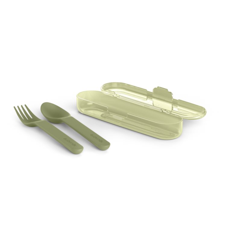 Suavinex Go Natural Cutlery Set tacâmuri 12 m+ Green 3 buc