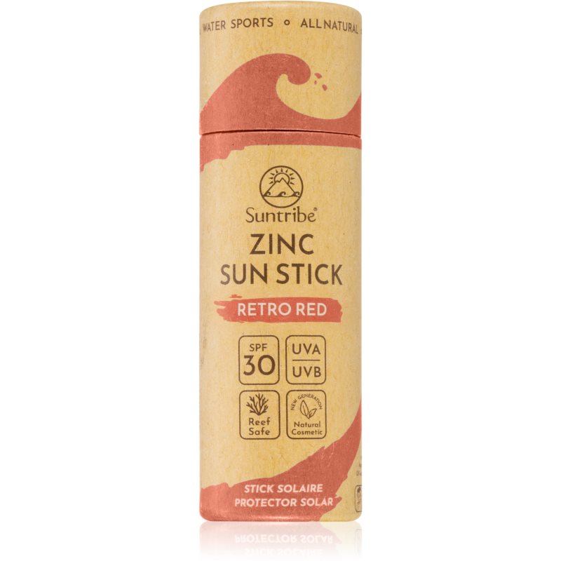 Suntribe Sports Zinc Stick baton de protecție minerală pe zonele sensibile SPF 30 Retro Red 30 g