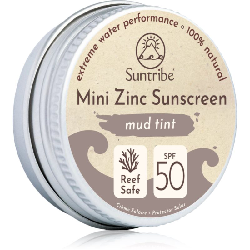 Suntribe Mini Zinc Sunscreen crema de fata cu minerale pentru protectie SPF 50 Mud Tint 15 g