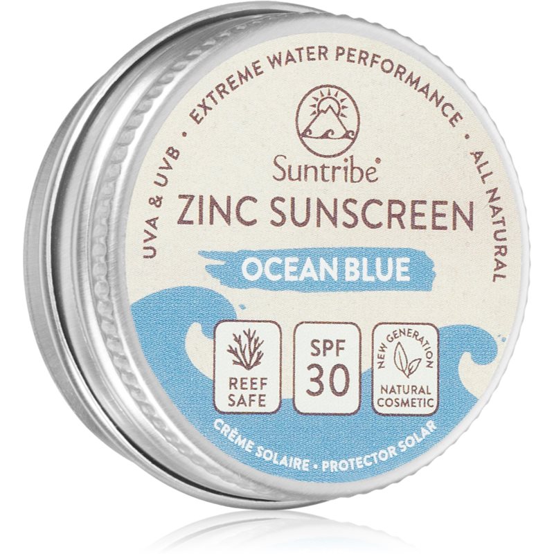 Suntribe Mini Zinc Sunscreen crema de fata cu minerale pentru protectie SPF 30 Ocean Blue 10 g