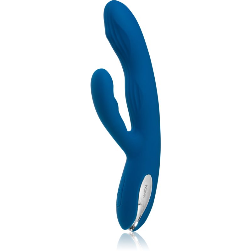 Svakom Aylin Powerful Pulsating Dual-Headed vibrator cu stimularea clitorisului Blue 21,5 cm