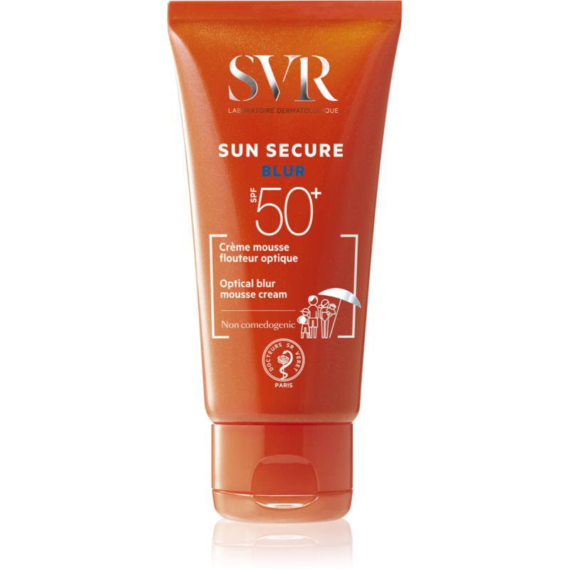 SVR Sun Secure Blur spumă protectoare pentru unificarea tonului pielii SPF 50+ 50 ml