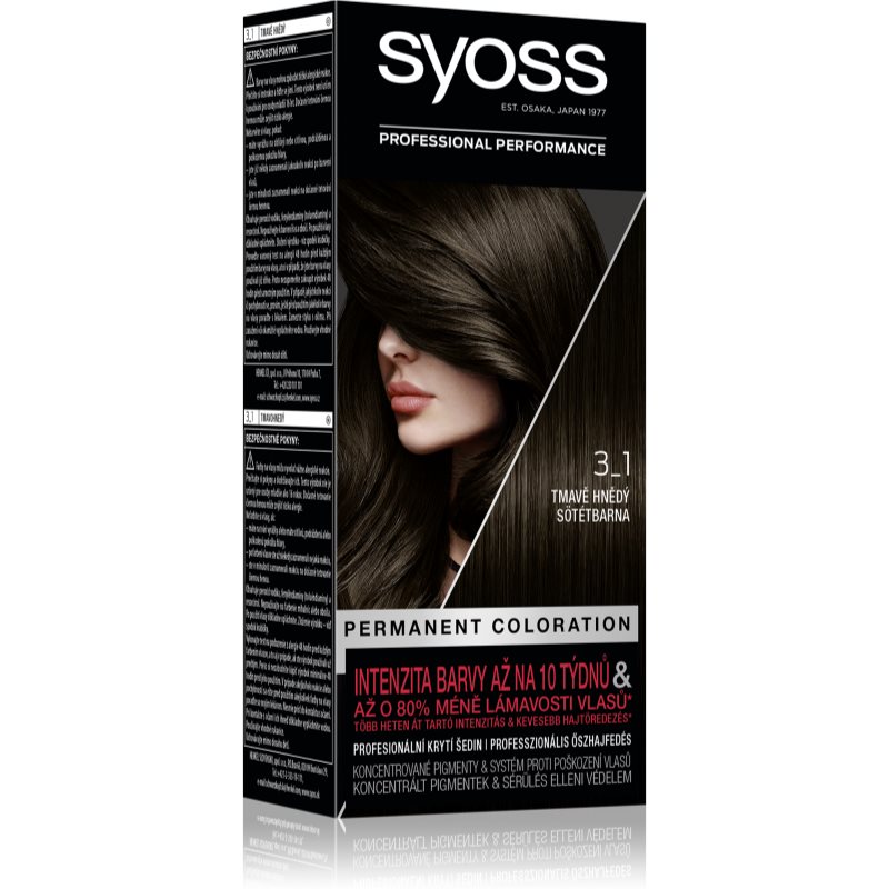 Syoss Color Culoare permanenta pentru par culoare 3-1 Dark Brown