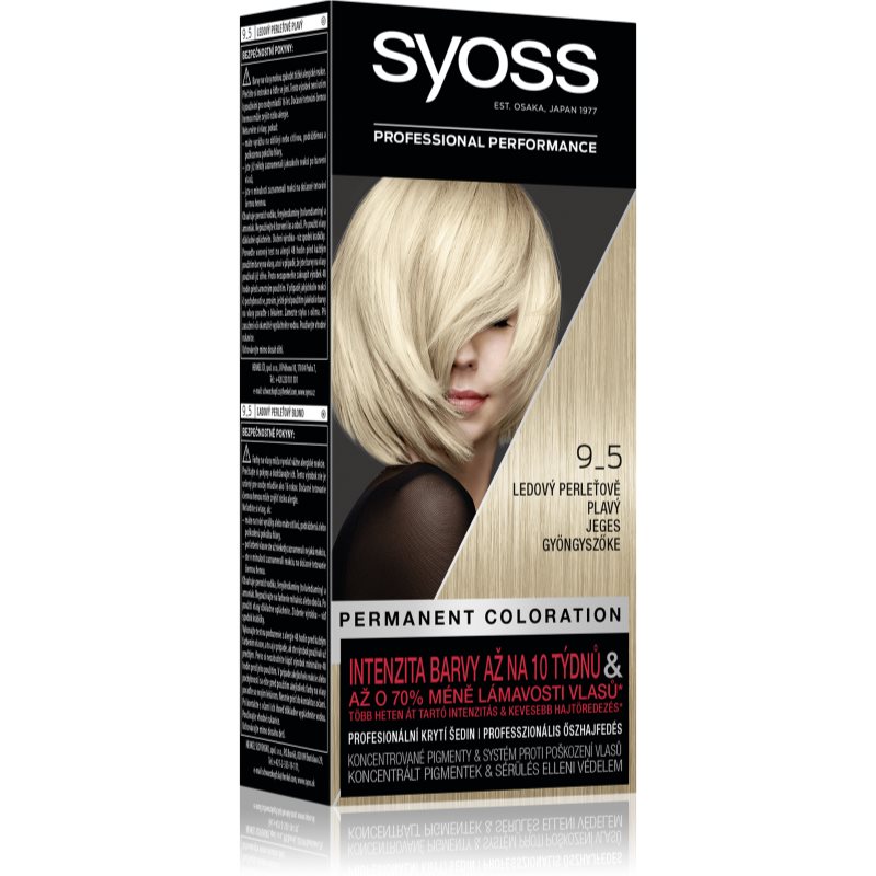 Syoss Color permanent hair dye shade 9-5 Frozen Pearl Blonde 2x50 ml