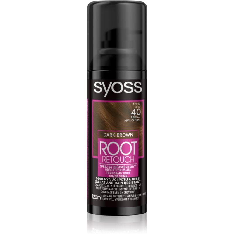 Syoss Root Retoucher culoare de uniformizare pentru rădăcini Spray culoare Dark Brown 120 ml