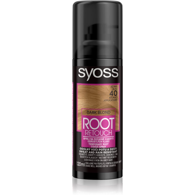 Syoss Root Retoucher Touch-up hårfarve til rødder på spray Skygge Dark Blonde 120 ml
