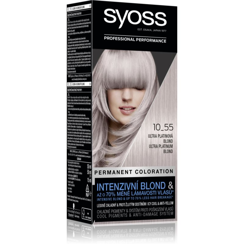 Syoss Cool Blonds Culoare permanenta pentru par culoare 10-55 Ultra platinum blond