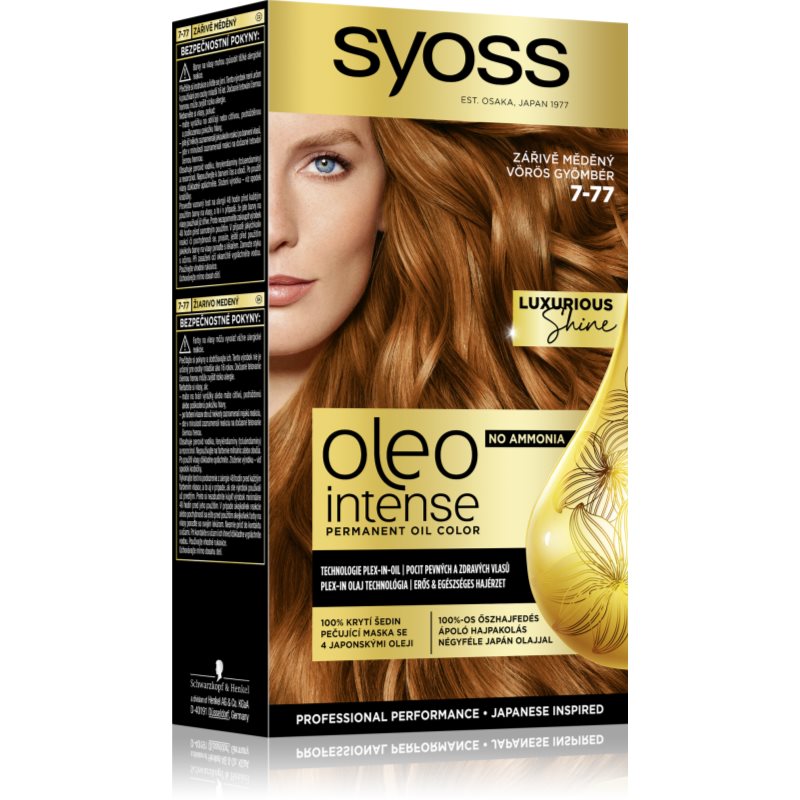 Syoss Oleo Intense Culoare permanenta pentru par cu ulei culoare 7-77 Red Ginger 1 buc