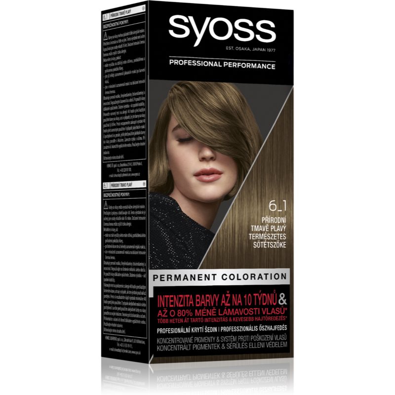 Syoss Permanent Color Culoare permanenta pentru par culoare 6_1 Natural Dark Blond 1 buc