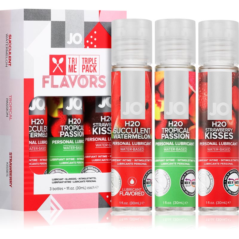 System JO Tri-Me Triple Pack Flavors set de geluri lubrifiante 3x30 ml