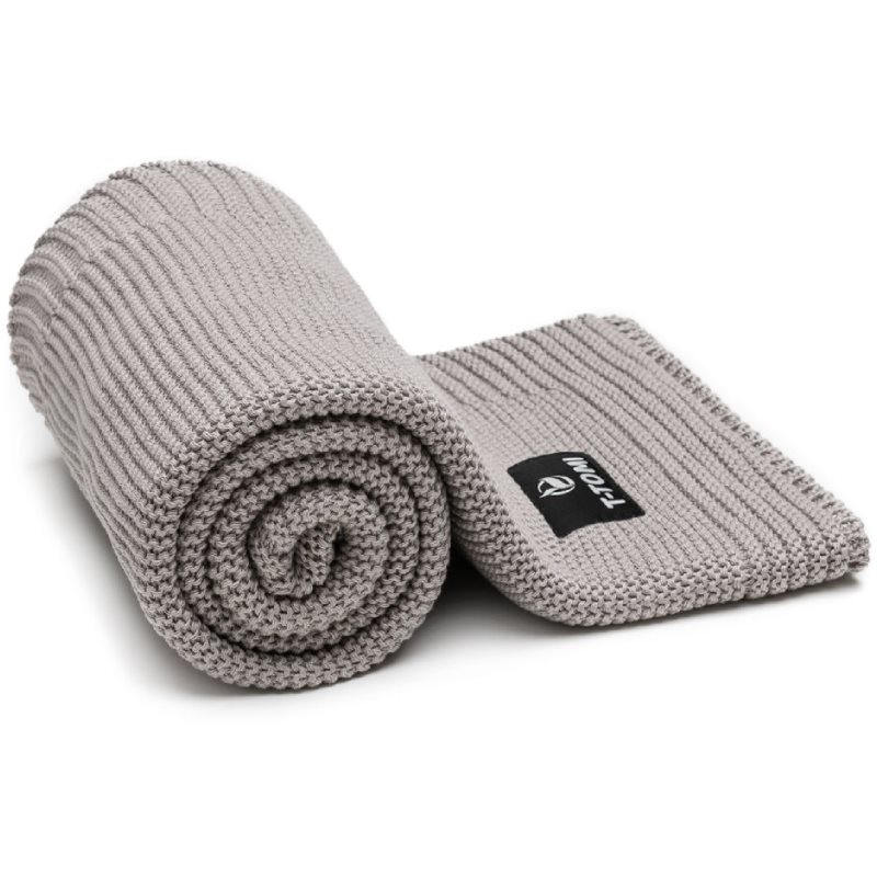 T-TOMI Knitted Blanket Grey Waves pled împletit