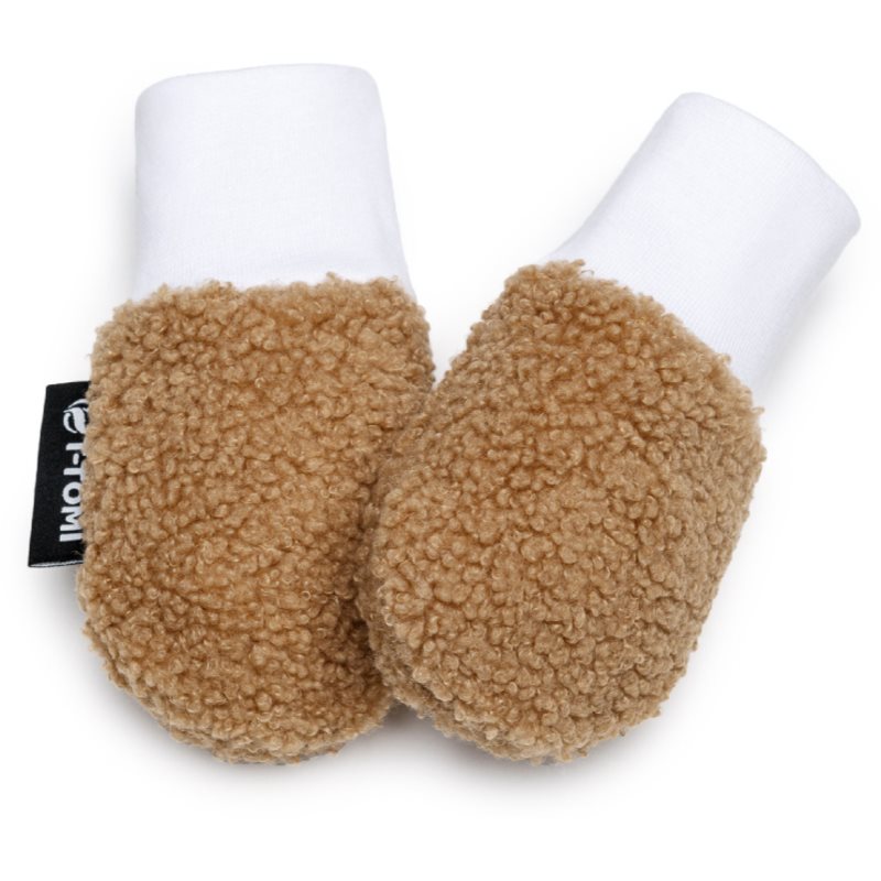 T-TOMI TEDDY Gloves Brown mănuși pentru nou-nascuti si copii 0-6 months 1 buc