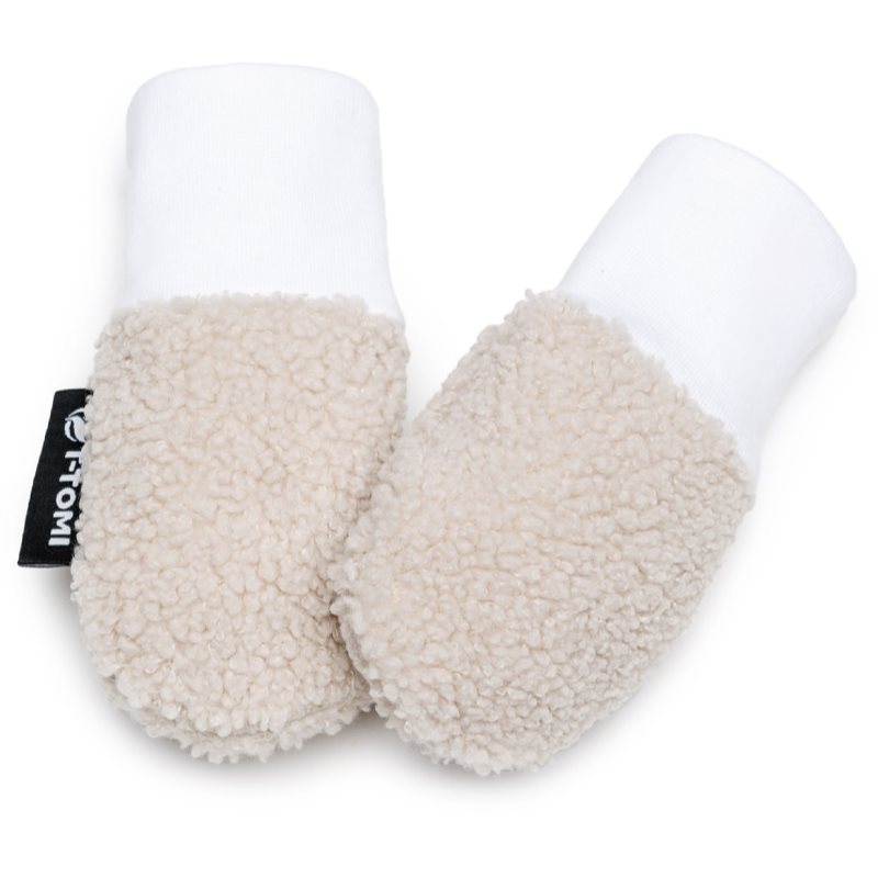 T-TOMI TEDDY Gloves Cream mănuși pentru nou-nascuti si copii