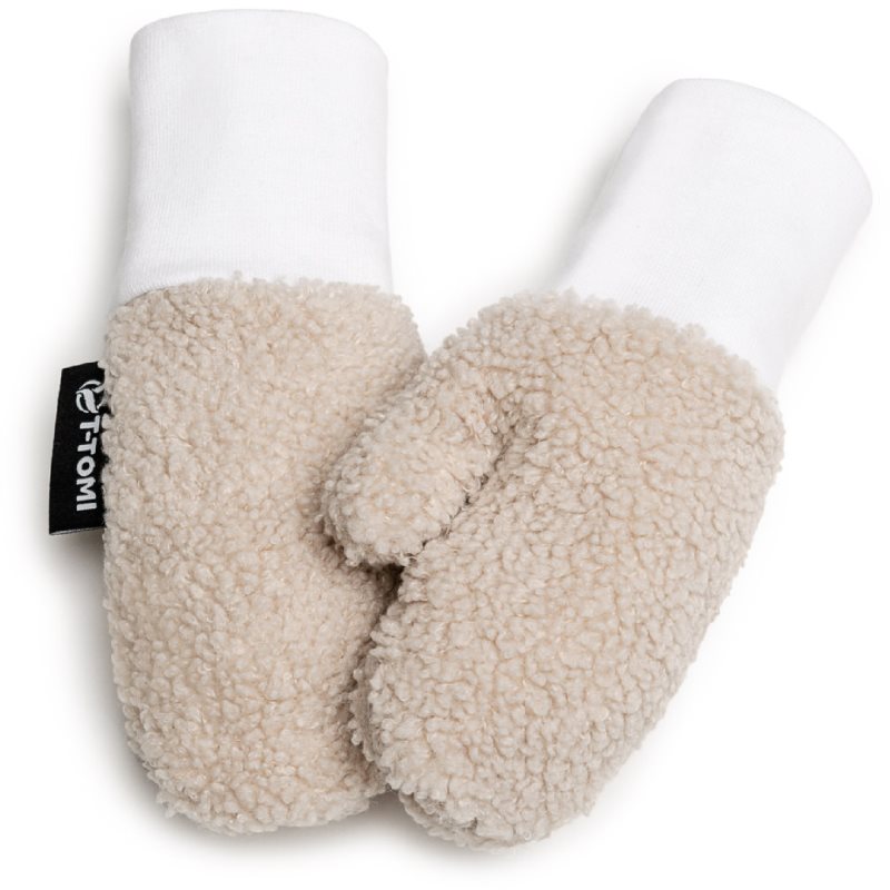 T-TOMI TEDDY Gloves Cream mănuși pentru nou-nascuti si copii