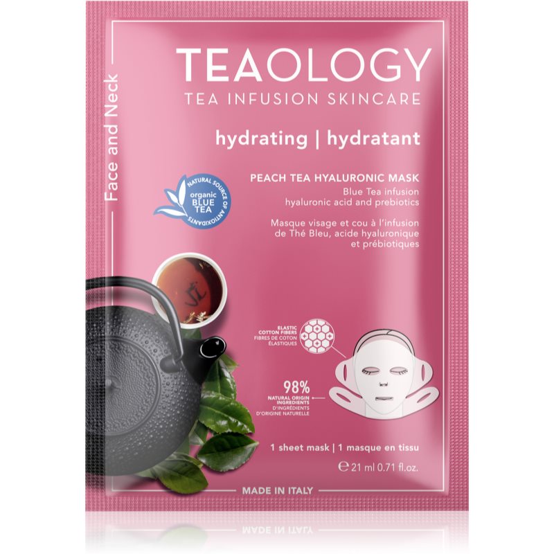 Teaology Face Mask Peach Tea Hyaluronic mască textilă hidratantă 21 ml
